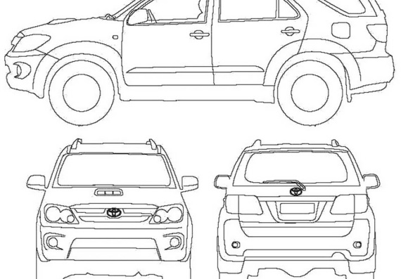 Toyota Fortuner (2005) (Тоёта Фортуна (2005)) - чертежи (рисунки) автомобиля